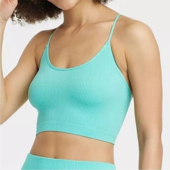 Colsie Light Green Ribbed Bra Strappy Cami, Size XS, NWT - Picture 1 of 6